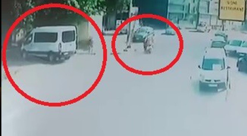 Kuryeye tekme tokat saldırı