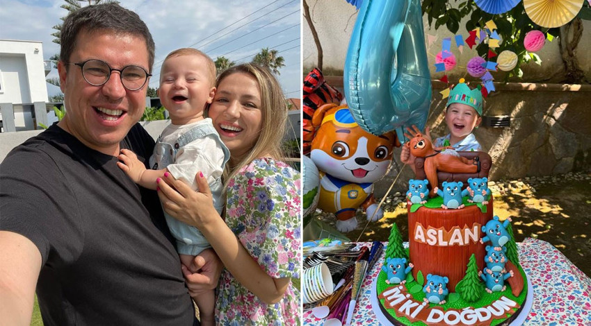 İbrahim Büyükak'ın oğlu Aslan 4 yaşına girdi! Doğum günü partisinden peş peşe paylaştı! "Gülüşü aynı babası"