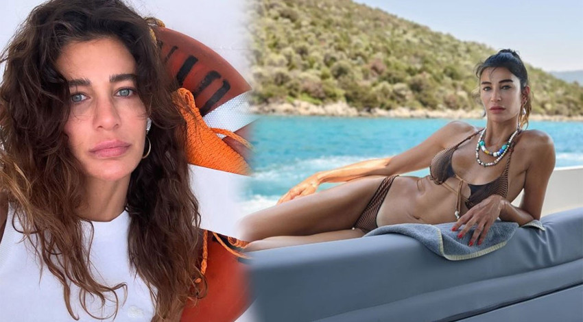 Berrak Tüzünataç'tan yürek hoplatan tatil pozu! Bikinisiyle sere serpe uzandı, o hali büyük ilgi gördü