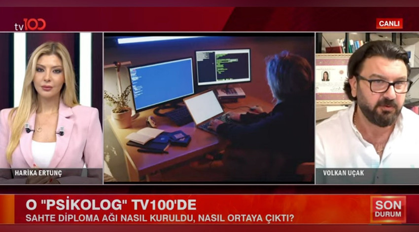 Sahte diploma skandalında adı geçen Volkan Uçak tv100'e konuştu: "Başvurduğum yeri danışmanlık firması diye düşündüm"