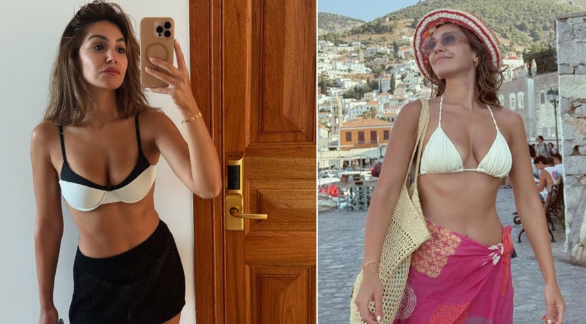 Uzak Şehir'in Nare'si Sahra Şaş'tan iddialı tatil paylaşımı! Bikinili pozlarıyla fırtınalar estirdi, fit vücudu dikkat çekti