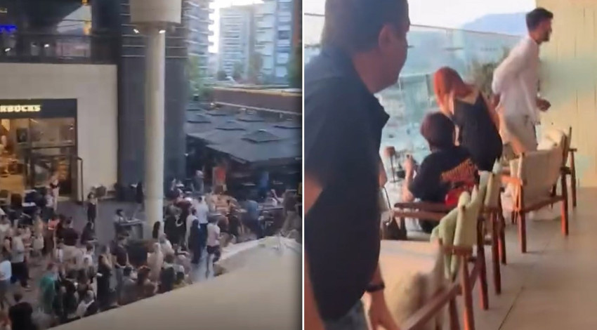 Şiddetli depreme AVM'de yakalandılar! Panik anları saniye saniye kamerada