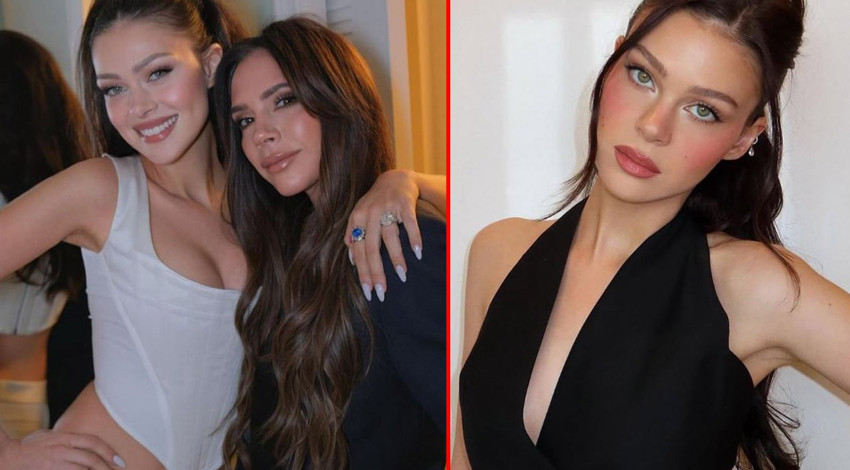 Dünyaca ünlü yıldız futbolcu David Beckham'ın gelininden gizli nikah töreni öncesinde çıplak poz. Sütyensiz fotoğrafı olay oldu