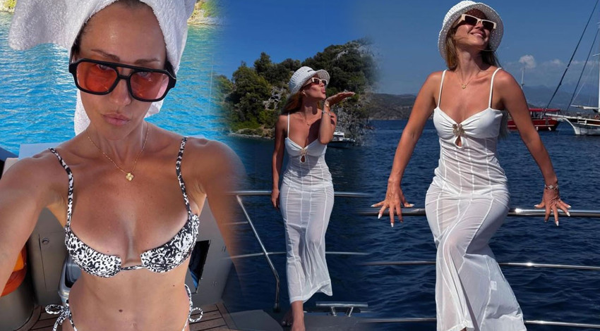 Derya Uluğ'dan nefes kesen tekne pozları! Bikinili paylaşımda bulundu, doğal halleri büyük beğeni topladı