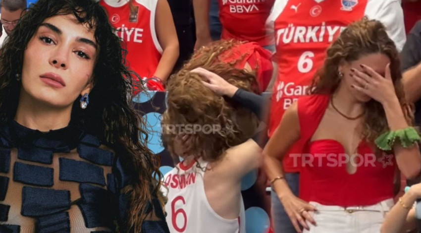 Cedi Osman ve Ebru Şahin'in duygusal anları! Maç sonunda hüngür hüngür ağladı, eşini teselli etti