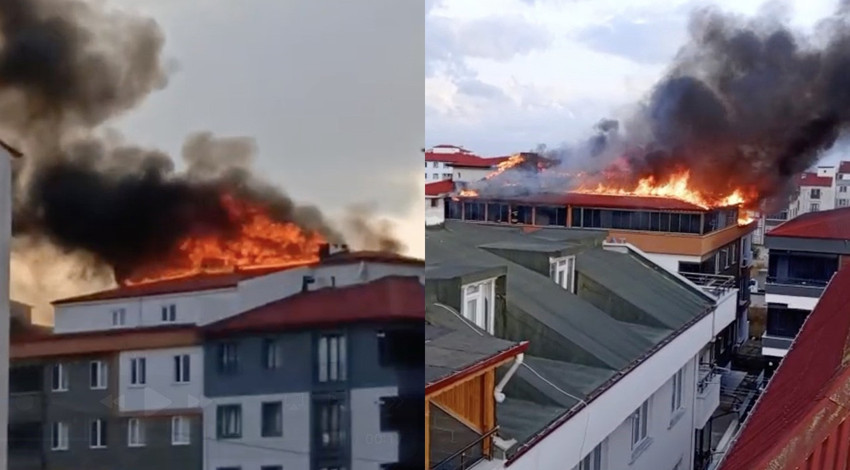 Tekirdağ korkutan yangın! Alevler çatı katını sardı