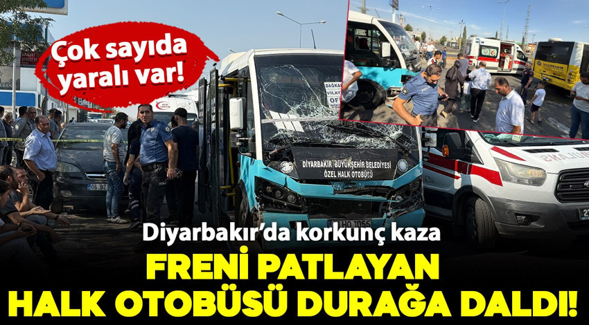 Freni patlayan halk otobüsü, durakta bekleyen halk otobüsüne çarptı: Çok sayıda yaralı var