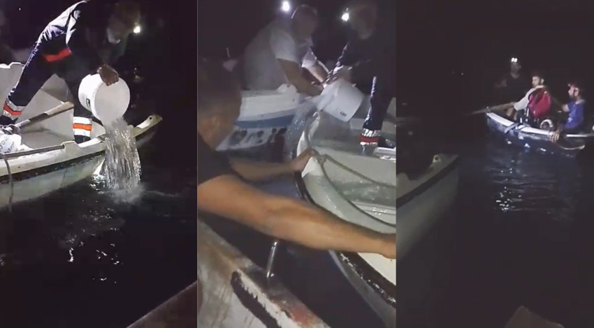 Balıkçı teknesi alabora oldu: Kurtarma anları kamerada