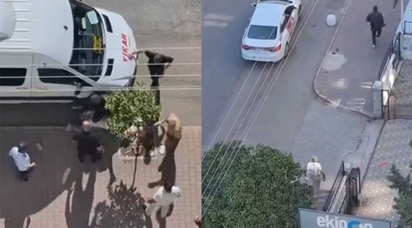 İlginç anlar kamerada: Bıçaklandı, saldırganı taşla kovaladı