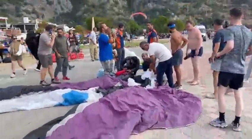 Havada panik anları! Yaralılar var