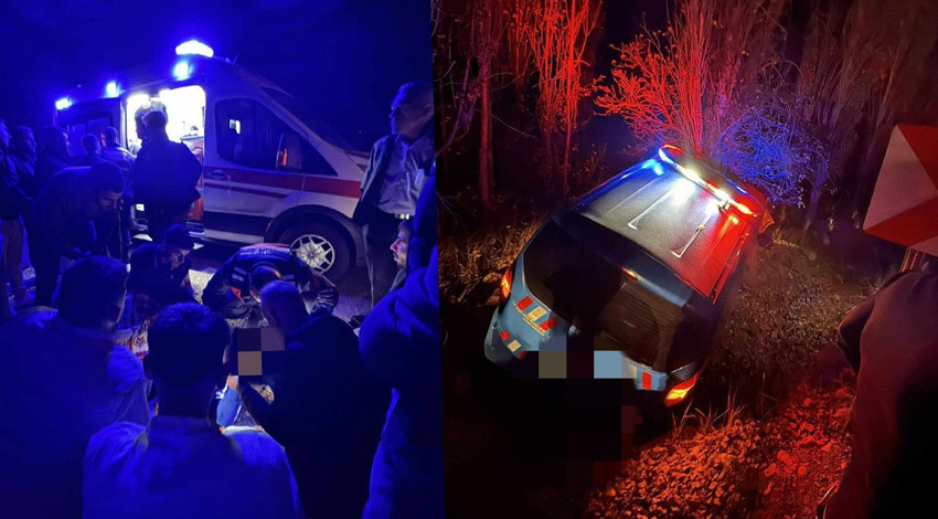 Jandarmaya ait araç şarampole düştü: Yaralı askerler var