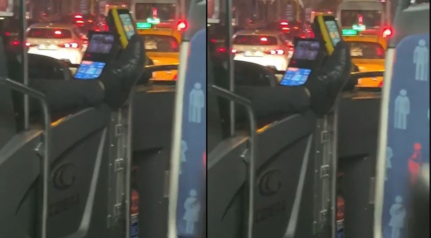 İETT otobüsünde şok eden anlar! Saniye saniye görüntülendi