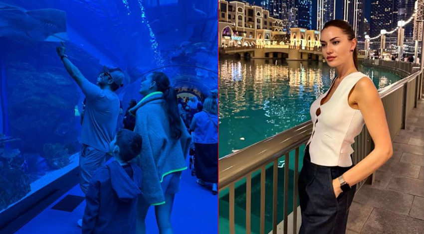 Fahriye Evcen ve Burak Özçivit'in Dubai tatili! Mutlu aile pozlarına beğeni yağdı