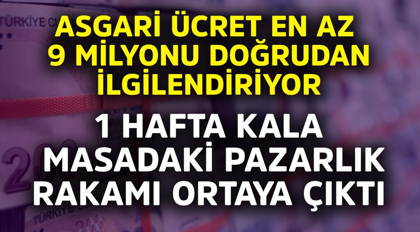 Asgari ücret en az 9 milyonu doğrudan ilgilendiriyor! 1 hafta kala masadaki pazarlık rakamı ortaya çıktı
