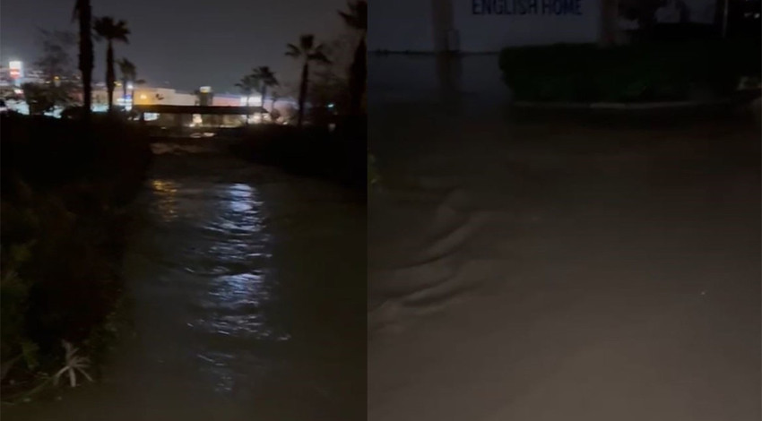 Kuşadası'nda dere taştı: AVM sular altında kaldı