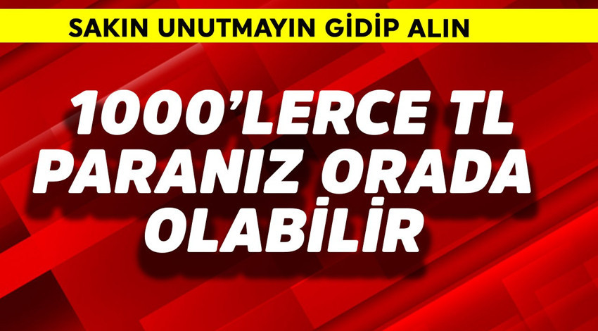 1000'lerce TL paranız orada olabilir! Sakın unutmayın gidip alın