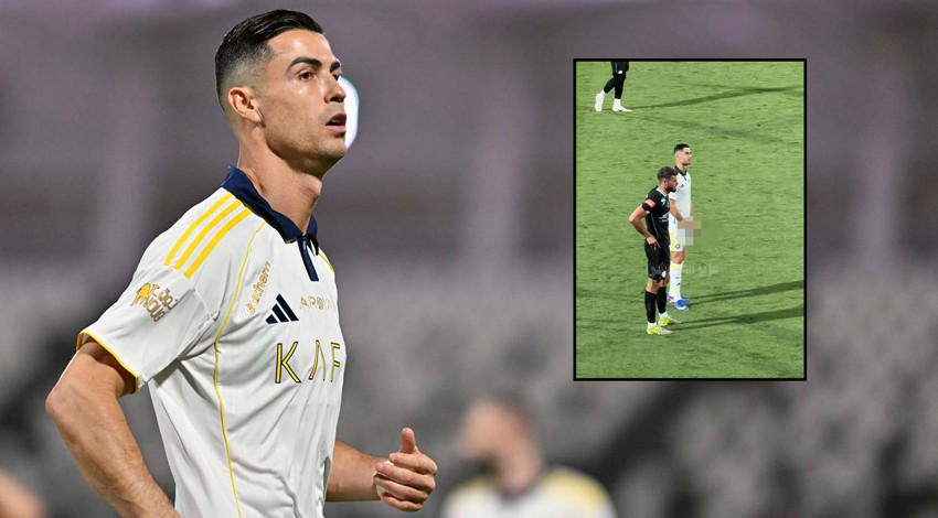 Cristiano Ronaldo'dan Messi tezahüratı yapanlara skandal hareket! Cinsel organını gösterdi