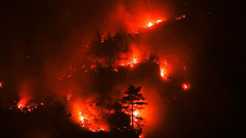 Burdur'un Bucak ilçesinde orman yangını