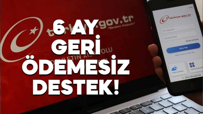e-Devlet’ten 6 ay geri ödemesiz destek!