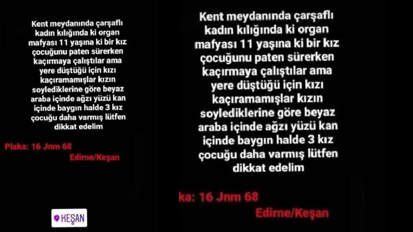Edirne’de aileleri tedirgin eden paylaşımlar asılsız çıktı