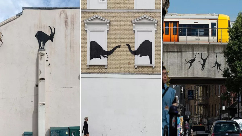 Gizemli sokak sanatçısı Banksy üçledi
