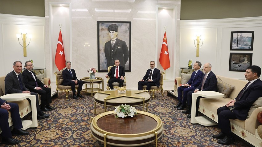 Cumhurbaşkanı Erdoğan, ABD Dışişleri Bakanı Blinken’ı kabul etti