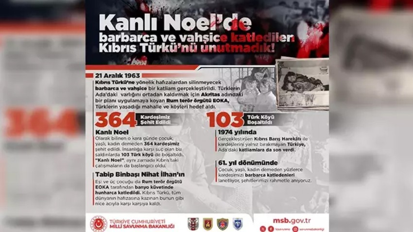 MSB: 'Kanlı Noel' şehitlerimizi rahmetle anıyoruz