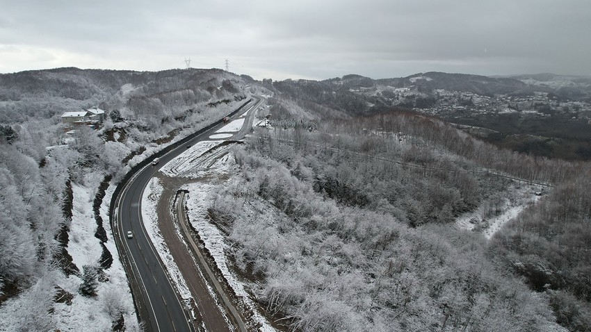 Zonguldak'a gelen uyarının ardından etkili oldu. O manzara havadan görüntülendi