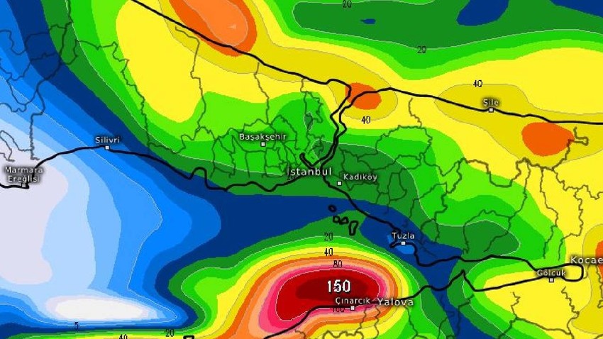 Marmara'ya 150 cm uyarısını şimdi verdi... İstanbul üzerinden Yalova'ya doğru geçecek. Marmara yüzde 100 alıyor