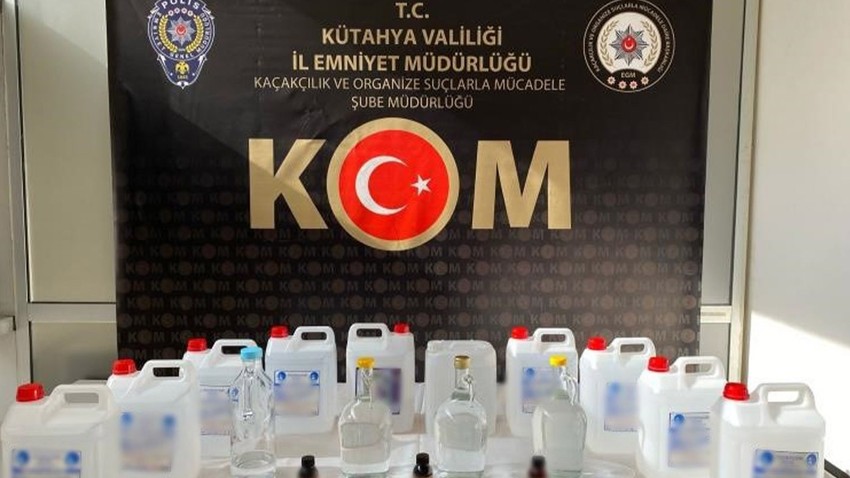 Kütahya'da sahte alkol operasyonu!
