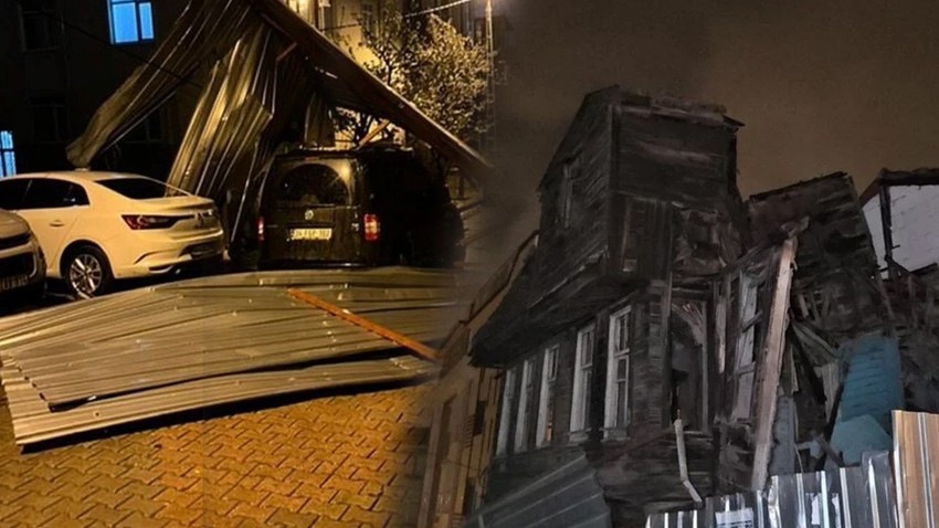 Fırtına İstanbul’u vurdu! Şehir alarma geçti: Çatılar uçtu, ağaçlar devrildi