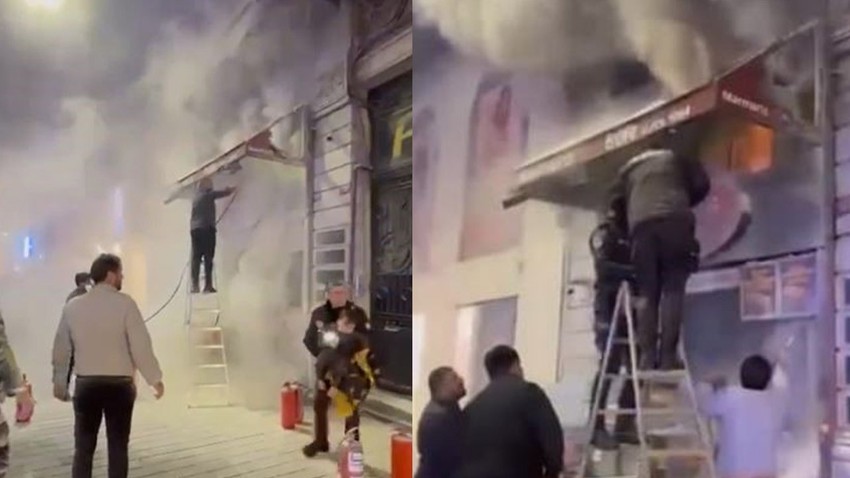 İstiklal Caddesi'nde korkutan yangın: Dumanların arasında kalan çocuğu polis kurtardı