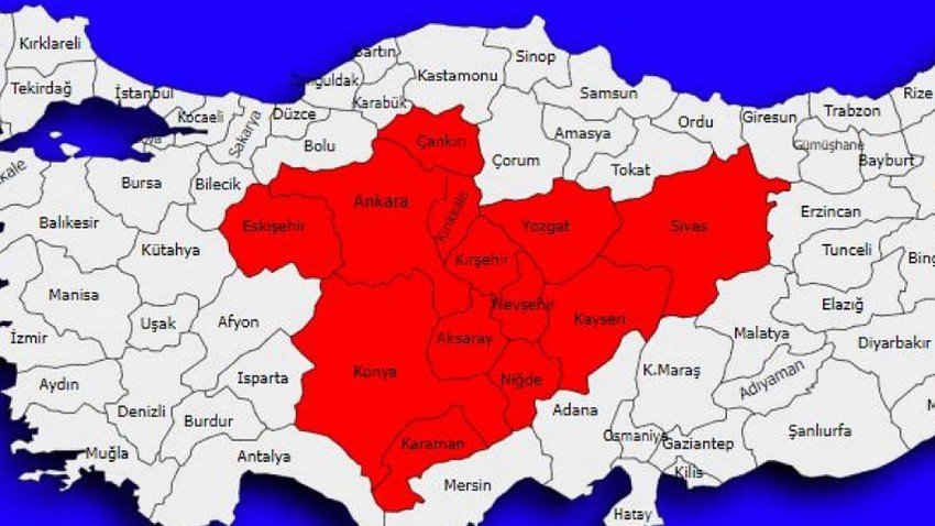 Ankara, Eskişehir, Konya, Nevşehir, Kayseri, Sivas'a 30 uyarısı tarihle birlikte verildi. Herkese 7 Mayıs hayırlı olsun