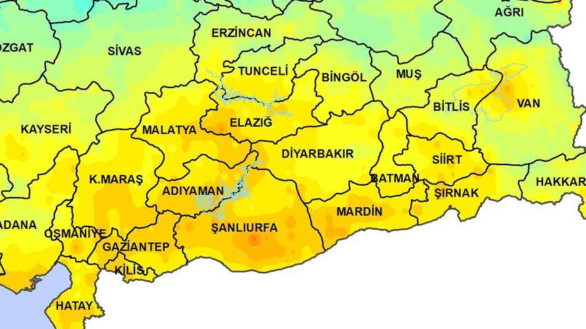 Diyarbakır, Şanlıurfa, Mardin, Batman, Siirt, Şırnak'a 80 uyarısı verildi. Perşembe günü dikkat