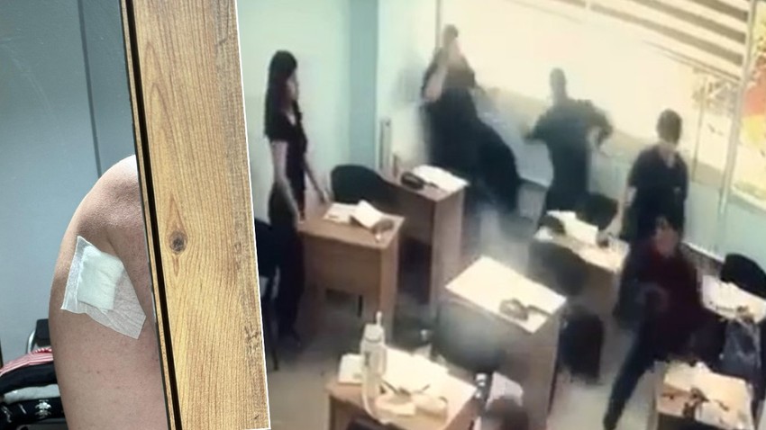 Kursta dehşet anları! Bıçak ve sopayla sınıfa girip saldırdı!