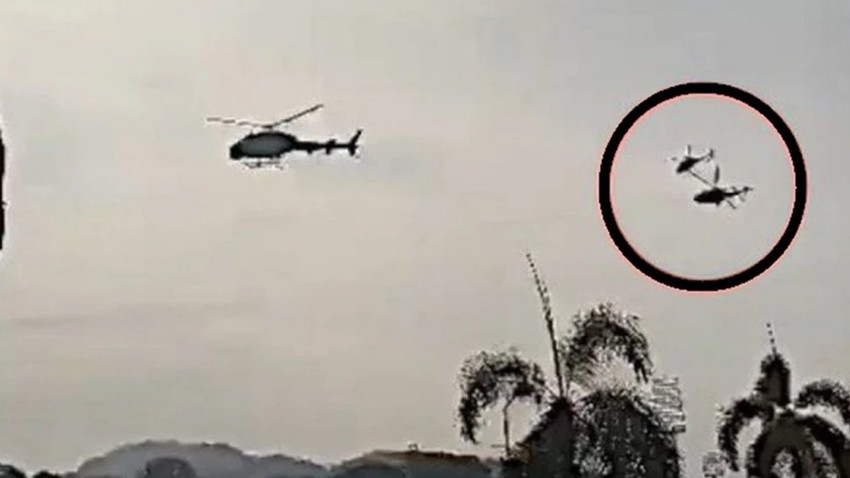 İki helikopter çarpıştı! 5 kişi hayatını kaybetti