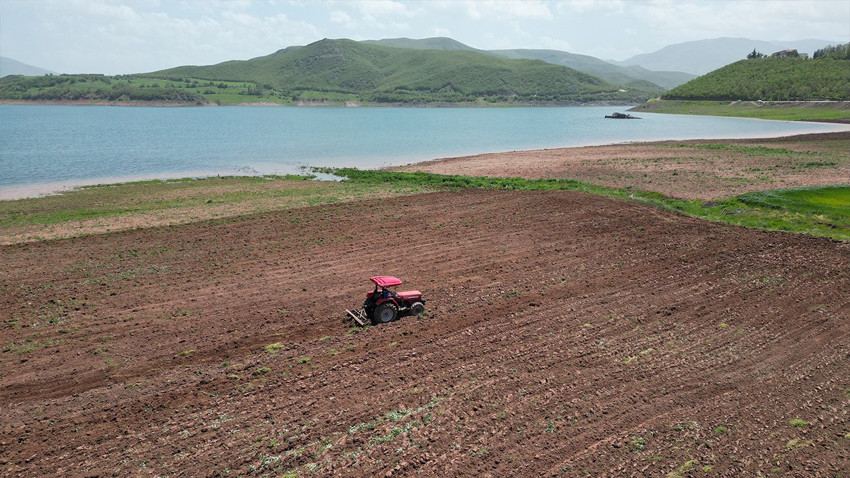 Tokat’taki Almus Barajı’nda su seviyesinde düşüş yaşandı, tarım başladı