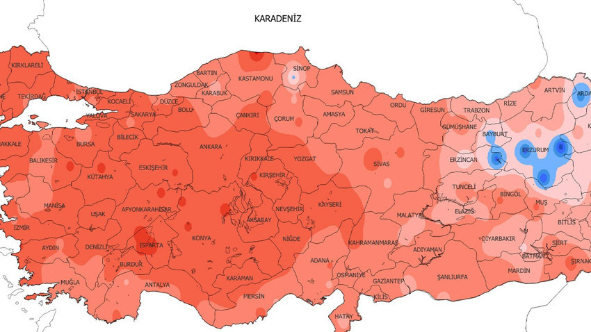 Artvin, Bayburt, Giresun, Gümüşhane, Ordu, Rize, Samsun, Tokat ve Trabzon'a kötü tarih verildi. 6 Haziran da sizi es geçecek