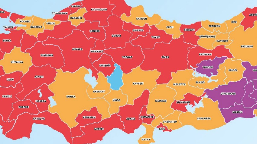 Kayseri, Ankara, Sivas, Çankırı, Nevşehir, Aksaray ve Yozgat'ta pazartesi günü son. Salıdan itibaren 1 hafta boyunca yok tarih açıklandı