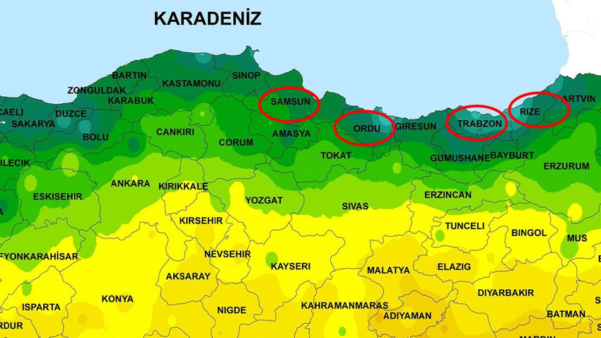 Samsun, Ordu, Trabzon ve Rize'ye perşembe gecesi tarihi şimdi verildi. Acilen hepiniz bakın Ukrayna'dan gelecek