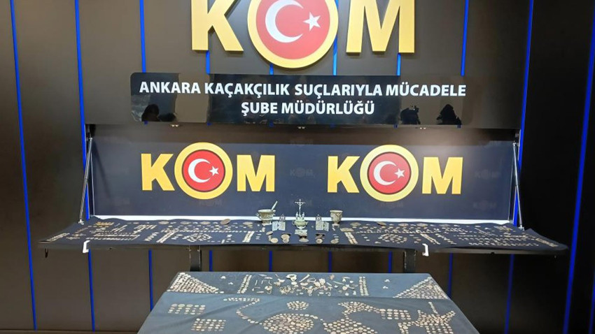 Ankara’da tarihi eser operasyonu! Çok sayıda sikke ve eşya ele geçirildi