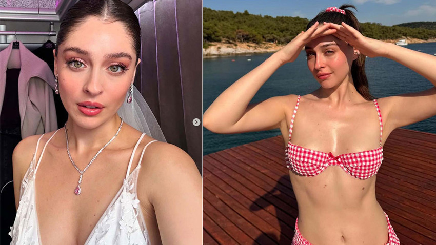 Güzelliğiyle nefes kesti! Cemre Baysel siyah elbisesiyle göz kamaştırdı