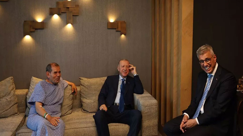 Erdoğan'dan Dursun Özbek'e geçmiş olsun ziyareti