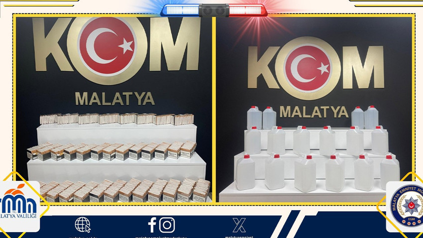  Malatya'da kaçak makaron ve etil alkol ele geçirildi!