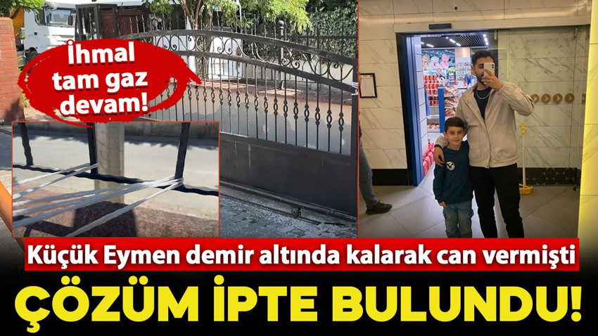 İhmale devam! Bir çocuğun ölümüne neden olan demir kapıya ip bağlanarak önlem alındı