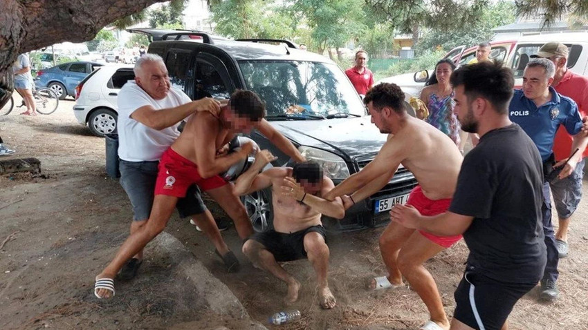 Bu da "Neden işime karıştın?" dayağı! Samsun'da cankurtaran vatandaşa saldırdı