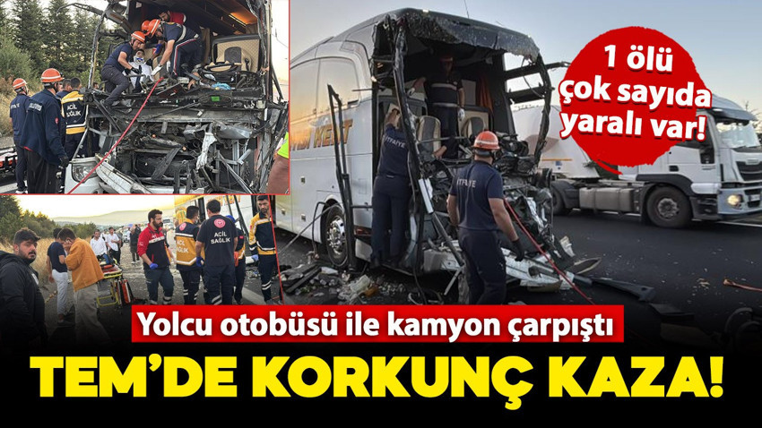 TEM’de korkunç kaza! Yolcu otobüsü ile soğan yüklü kamyon çarpıştı: 1 ölü, 10 yaralı
