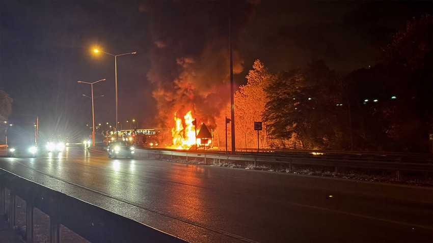 Samsun'da korku dolu anlar: Tır yangını faciaya yol açıyordu! 8 kilometre boyunca duramadı