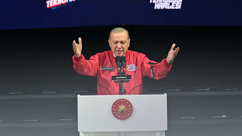 Cumhurbaşkanı Erdoğan'dan TEKNOFEST'te Netanyahu'ya sert mesaj: Kudüs-ü Şerif'e ait tek bir çakıl taşını dahi vermeyiz