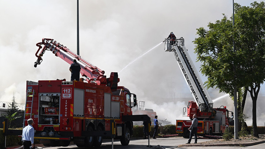 Ankara’da depolama tesisinde yangın alarmı